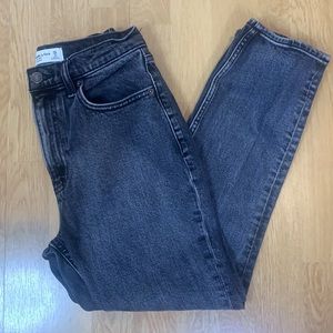 Abercrombie & Fitch High Rise Mom Jean Grey Wash